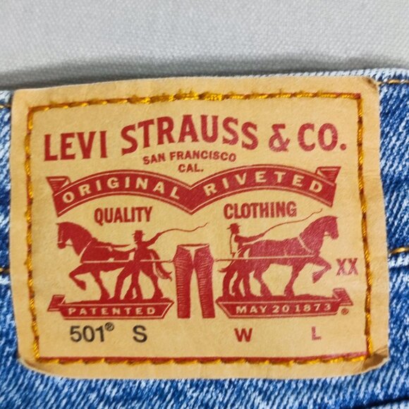 Levi's 501 S Skinny Classic jeans women's size W26/L28 medium washed denim blue - Picture 5 of 15